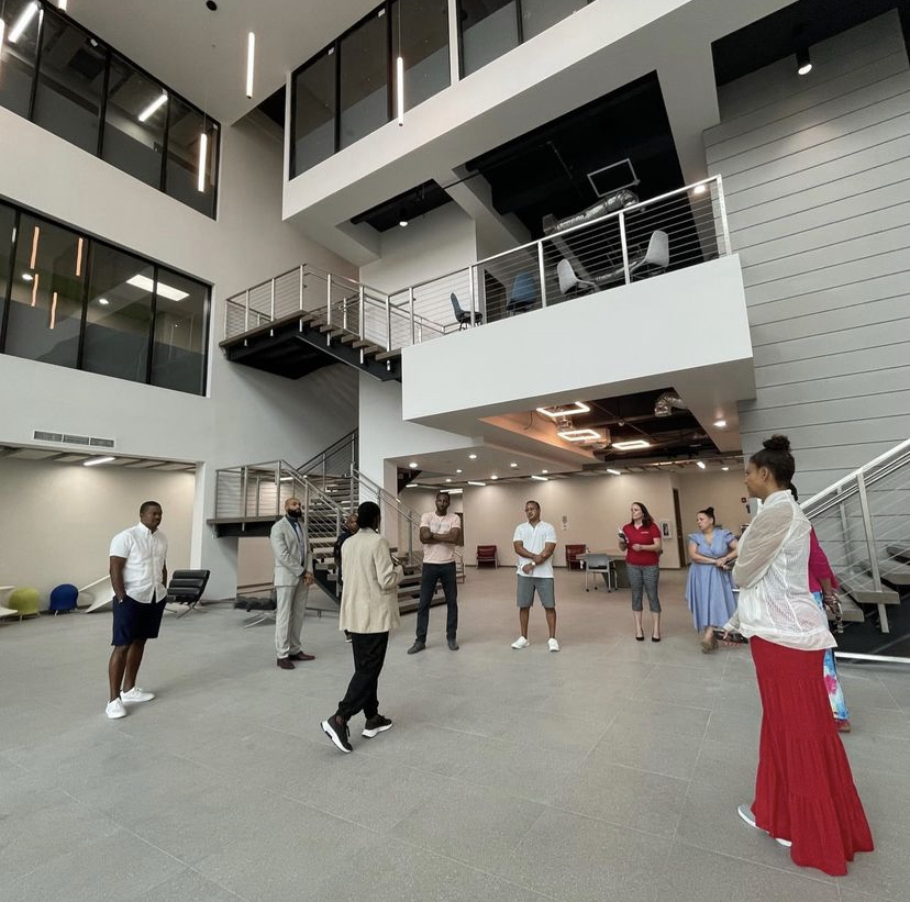Mayor Dickens visits the new OYC building