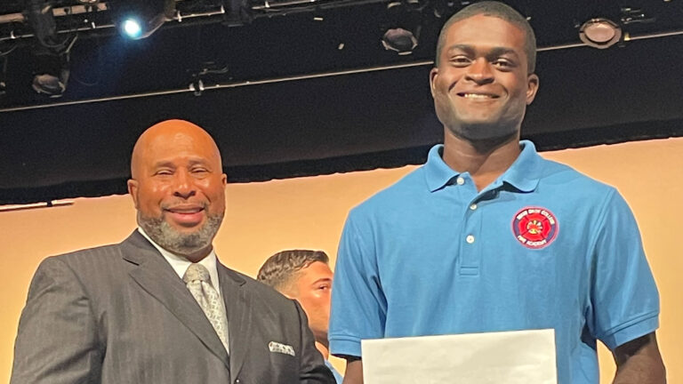 a young male intern with his mentor