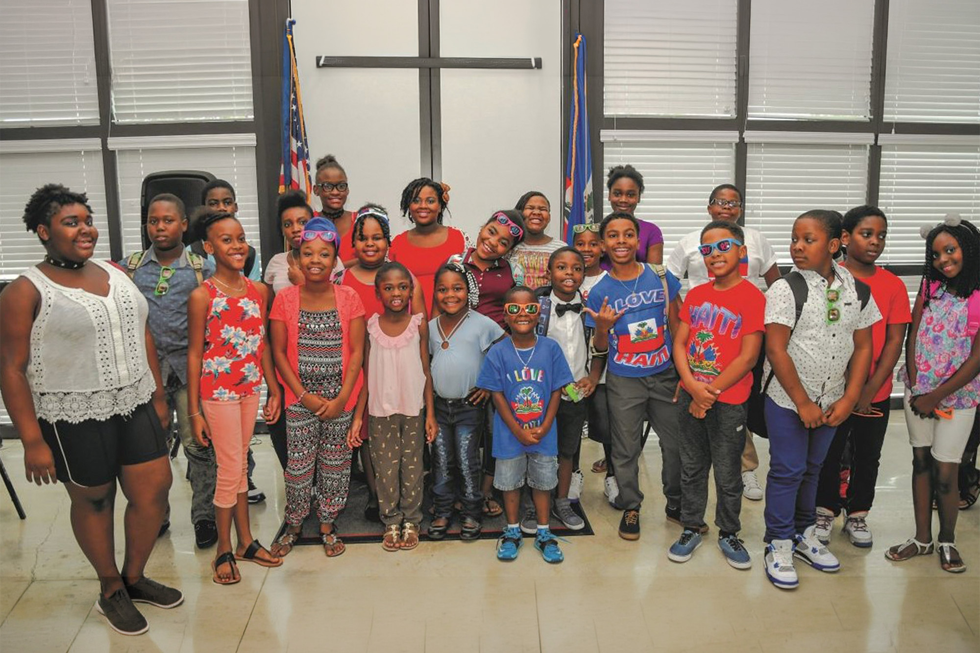 a group of children of varying ages