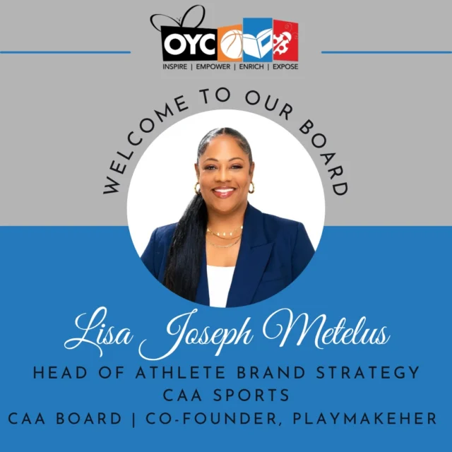 We’re thrilled to welcome @lisjoseph to the OYC Miami Board of Directors!

Lisa Joseph Metelus is a trailblazing executive at the intersection of sports, entertainment, and culture. As Head of Athlete Brand Strategy at CAA Sports and a member of the CAA Board, she has helped shape the off-court legacies of some of the world’s most influential athletes and media entrepreneurs.

Lisa’s leadership, strategic vision, and deep roots in the mission of OYC Miami will be invaluable as we continue empowering youth, families, and children to thrive and lead with purpose.

Welcome aboard, Lisa; we’re excited for what’s ahead!

#OYCMiami #OYCMiamiImpact #NewBoardMember