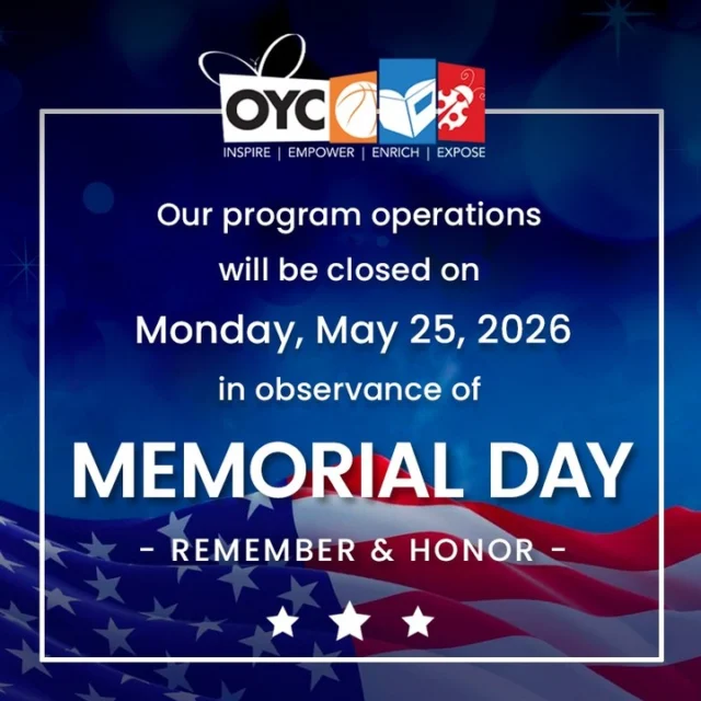 🚨Announcement .... Please note that OYC Miami operations and program will be closed in observance of Memorial Day. 

#OYCMiami #CommunityNotice #ProgramUpdate