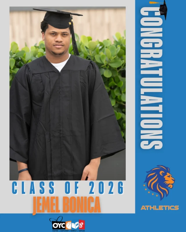 ThThe Class of 2026 has completed their high school journey and is stepping boldly into a future filled with purpose, leadership, and endless possibilities. 🎓

Jemel Bonica has continued to grow both on and off the field throughout his journey with OYC Miami, demonstrating dedication, perseverance, and commitment every step of the way.

After years of hard work and determination, Jemel has officially committed to Florida Memorial University on a football scholarship where he will continue both his academic and athletic career.

As he prepares for this next chapter, we are proud to celebrate all he has accomplished and excited to watch him continue thriving at the next level. 💙

#OYCMiami #ClassOf2026 #StudentAthlete #OYCGraduates